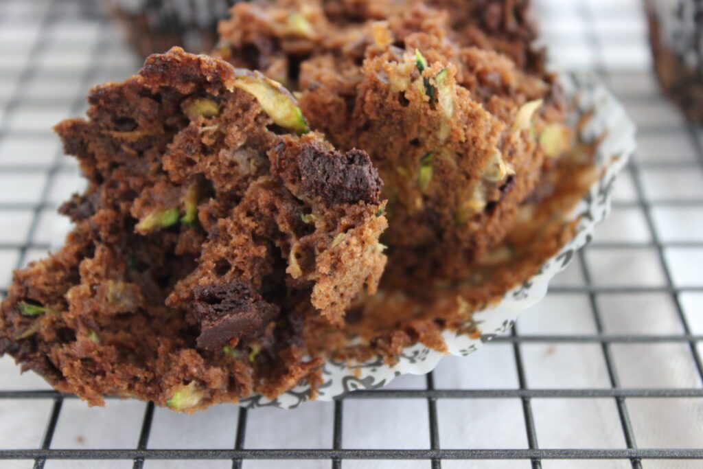 double chocolate zucchini muffins