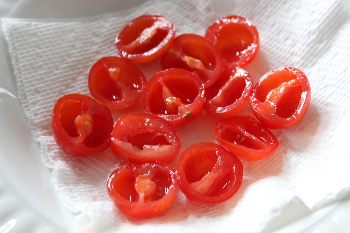 cheese and olive stuffed cherry tomatoes