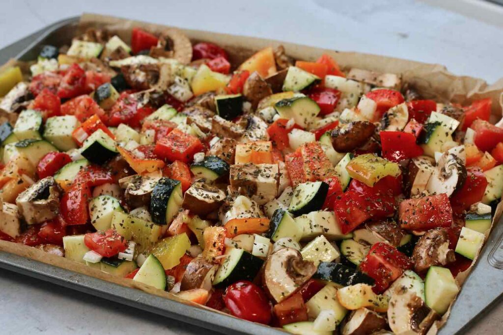 roasting vegetables for lasagne