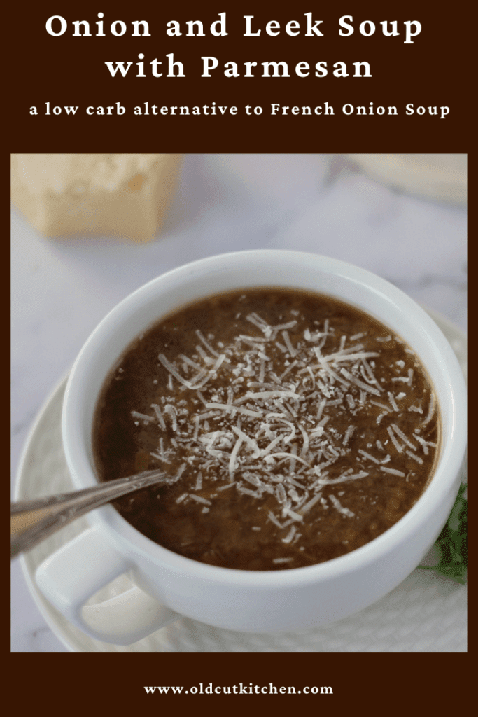 onion and leek soup with parmesan
