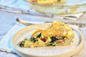 spinach leek and bacon quiche