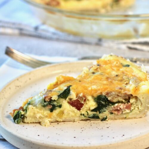 spinach leek and bacon quiche