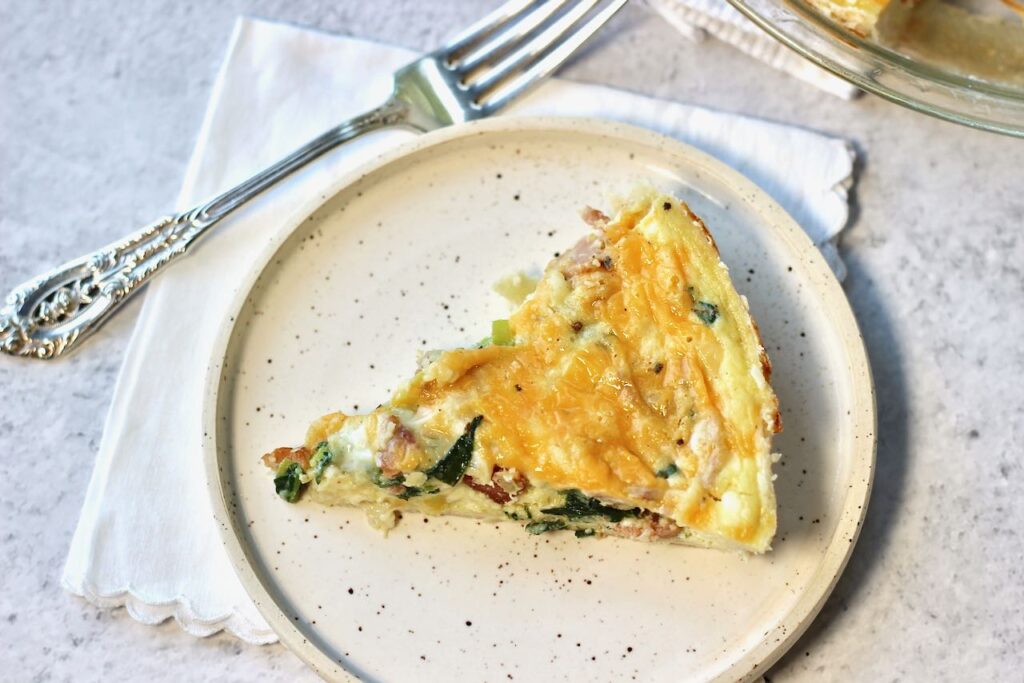 spinach leek and bacon quiche