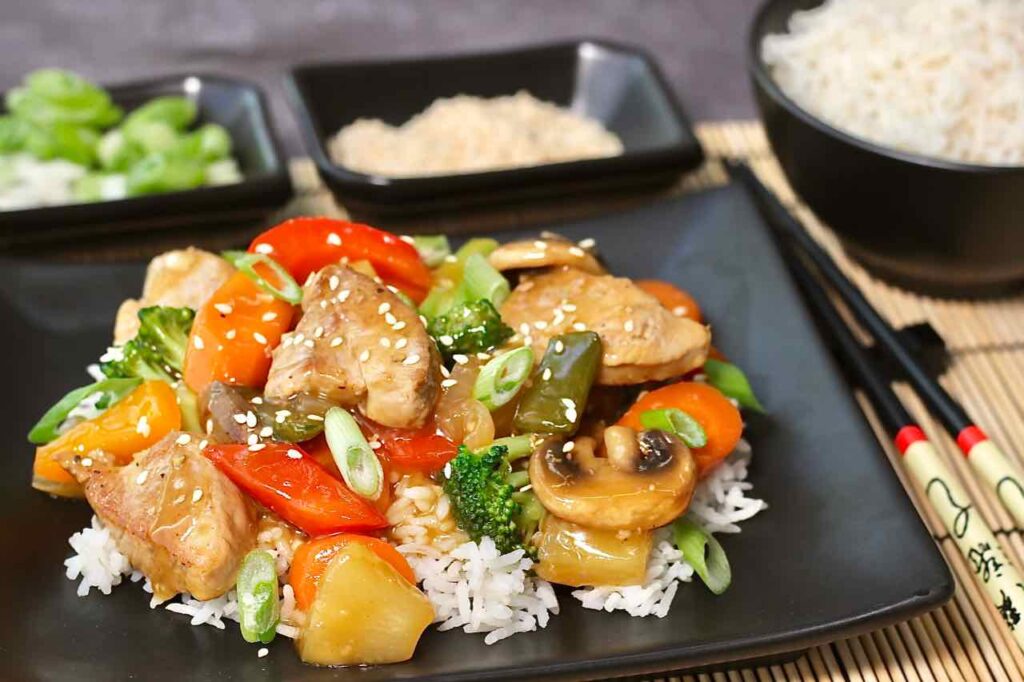 sweet and sour pork stir fry