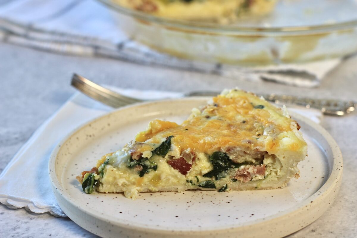 Spinach Leek and Bacon Quiche
