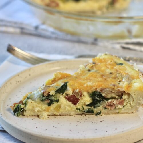spinach leek and bacon quiche