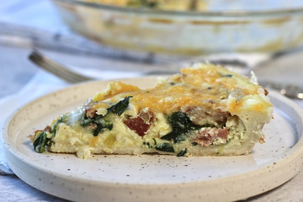 quiche with spinach leeks and bacon