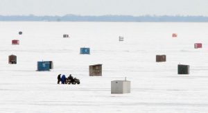ice huts lake erie