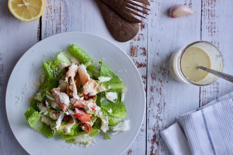 crab avocado caesar salad