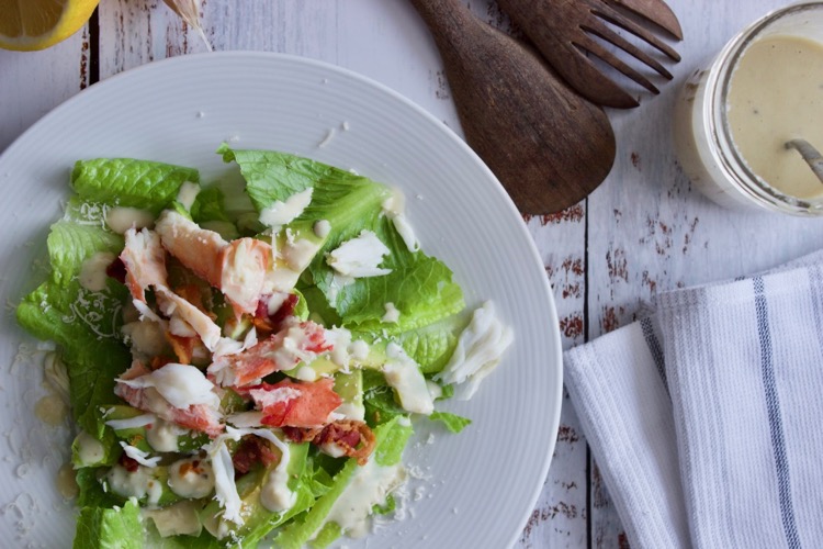 crab avocado caesar salad