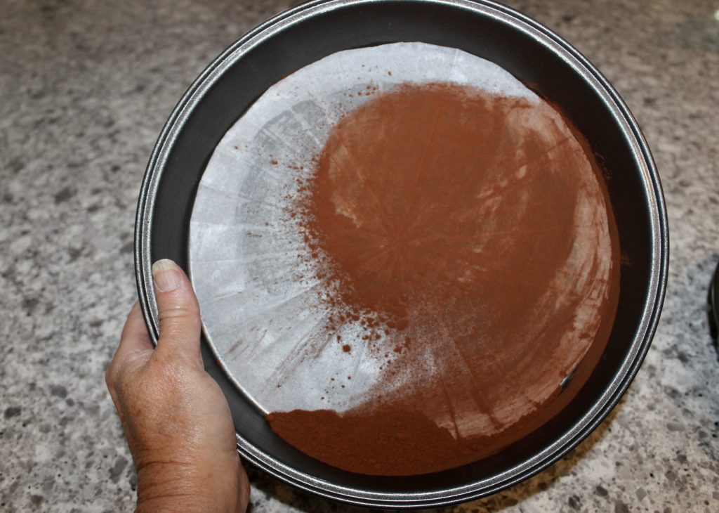 butter and cocoa cake pan