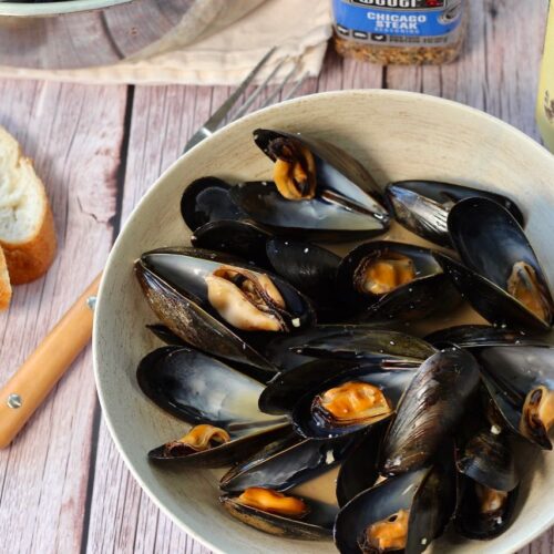 beer and steak spice mussels