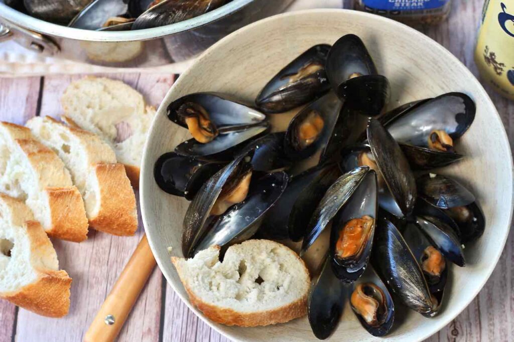 beer and steak spice mussels