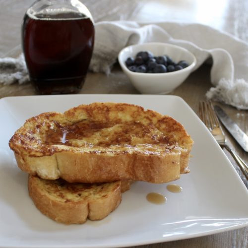 french toast with real maple syrup