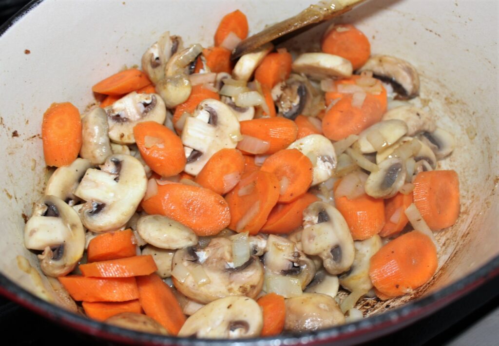 saute veg for coq au vin