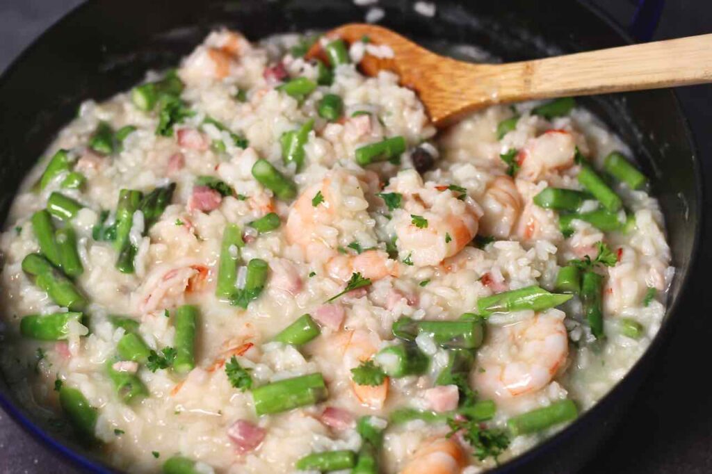 shrimp and asparagus risotto