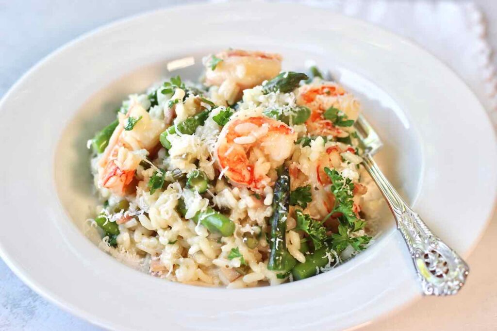 risotto with asparagus and shrimp