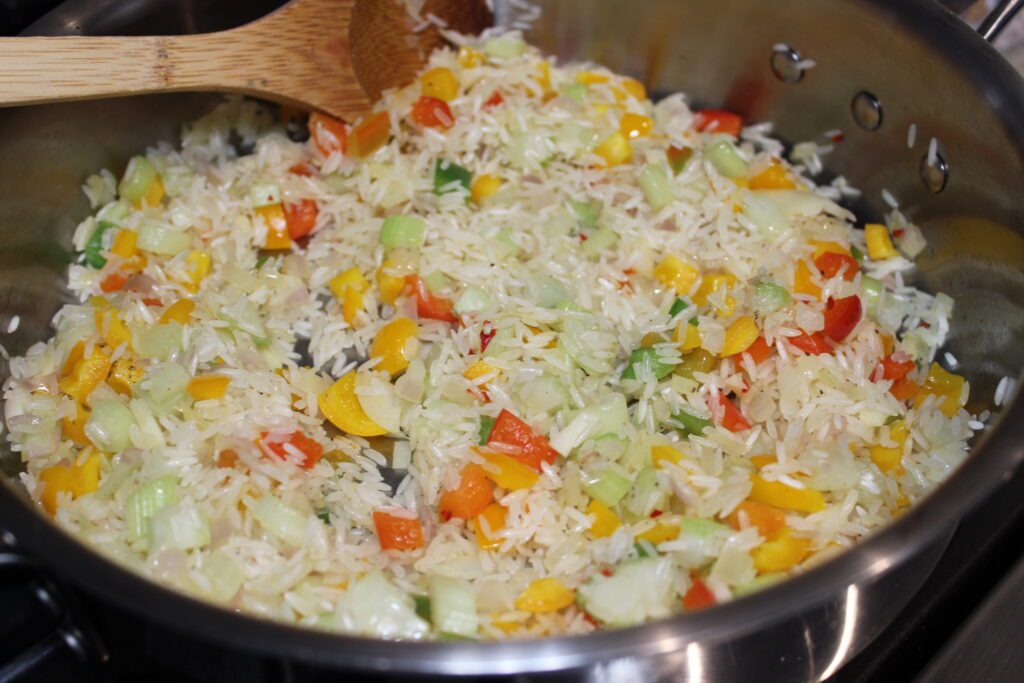 chicken and rice with tomato skillet dinner