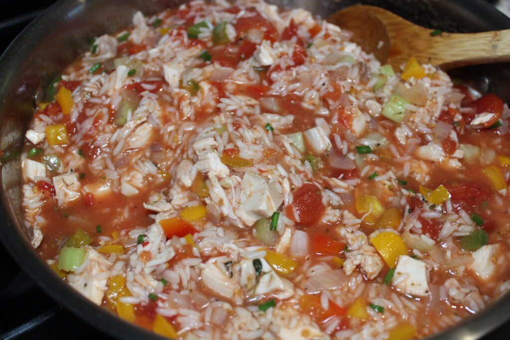 chicken with rice and tomato skillet dinner