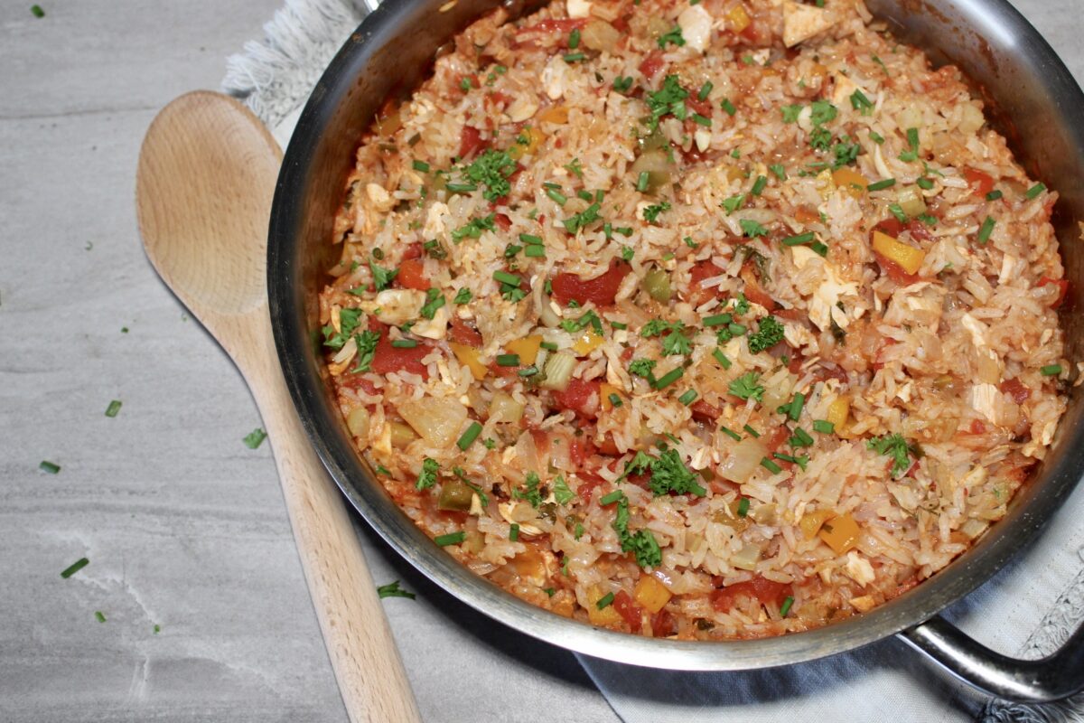 Chicken and Rice with Tomato Skillet Dinner