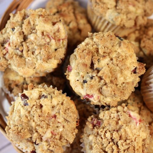 rhubarb cranberry muffins
