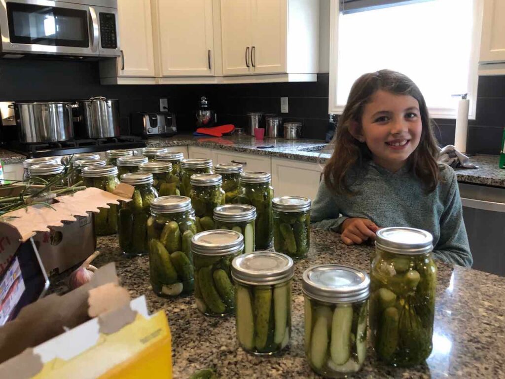 making pickles with family