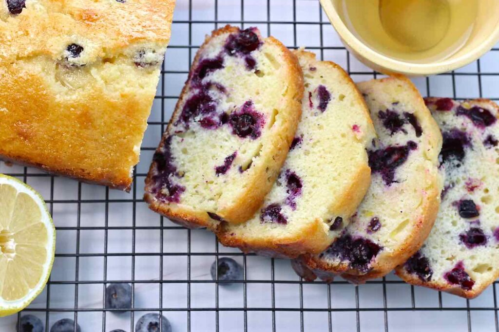 lemon loaf with blueberries