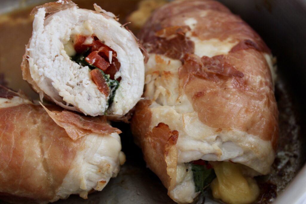 stuffed rolled chicken breasts