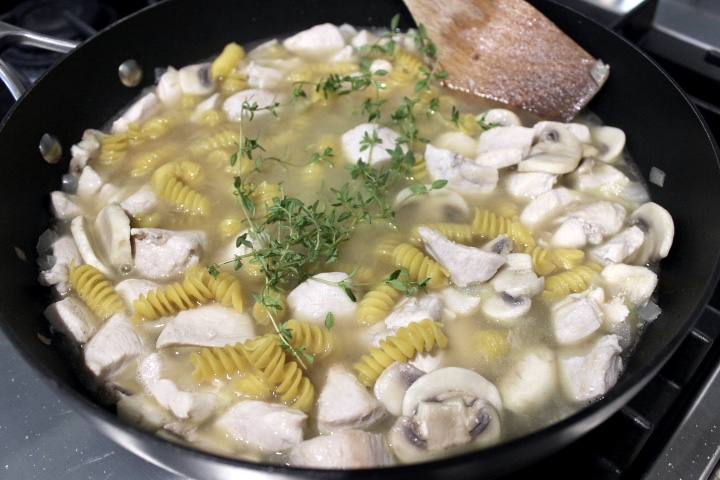 creamy chicken and mushroom rotini