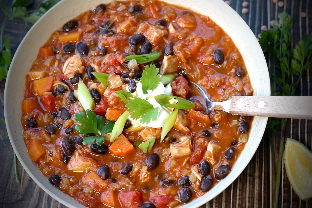 Tomato Lentil Soup with Chicken