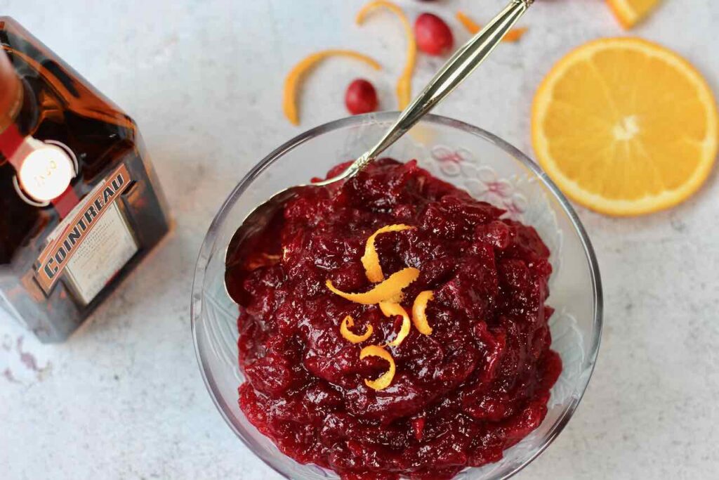 cranberry sauce with orange liquor