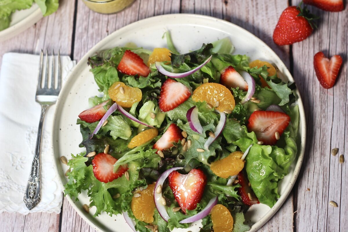 Strawberry and Mixed Green Salad - Pretty. Simple. Sweet.