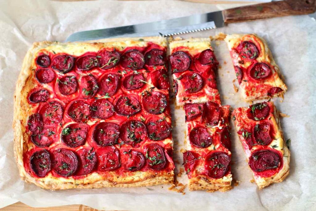 how to make beet and goat cheese tart