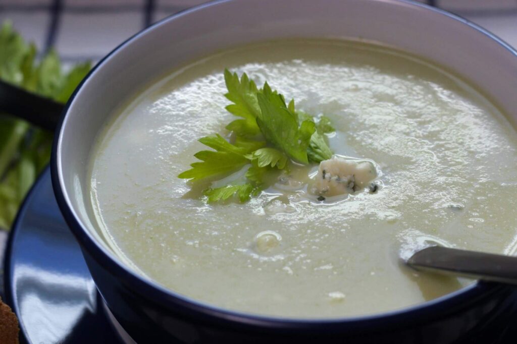 celery and cauliflower soup with cheese