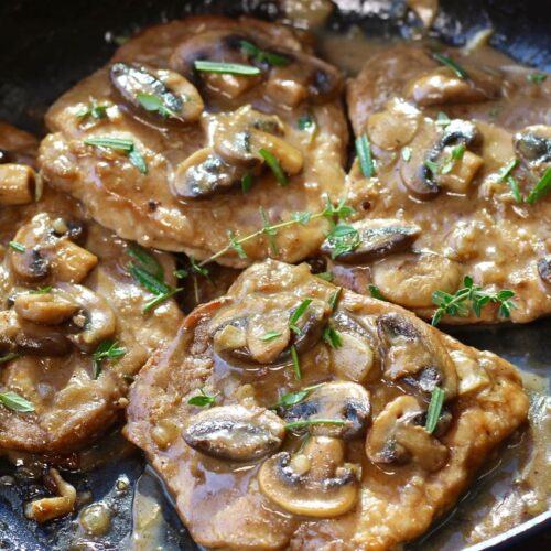 pork loins in mushroom sauce