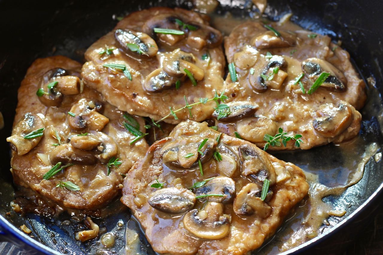 pork loins in mushroom sauce