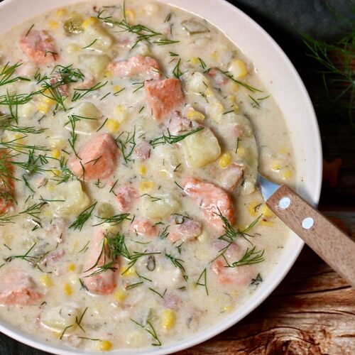 Corn Chowder with Salmon