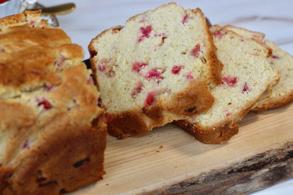 homemade rhubarb loaf